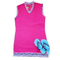 Vestido de Malha Regata decote V Tamanho P Cor Pink Lilás